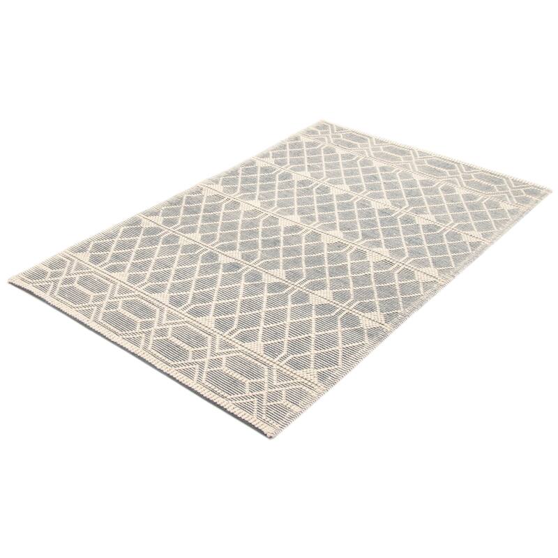 ECARPETGALLERY Braid weave Sienna Teal Wool Rug - 5'1 x 8'0