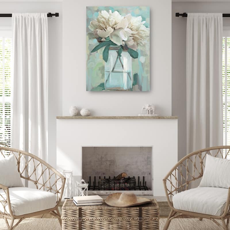 Farmhouse Peonies I By Studio Arts Canvas Art Print