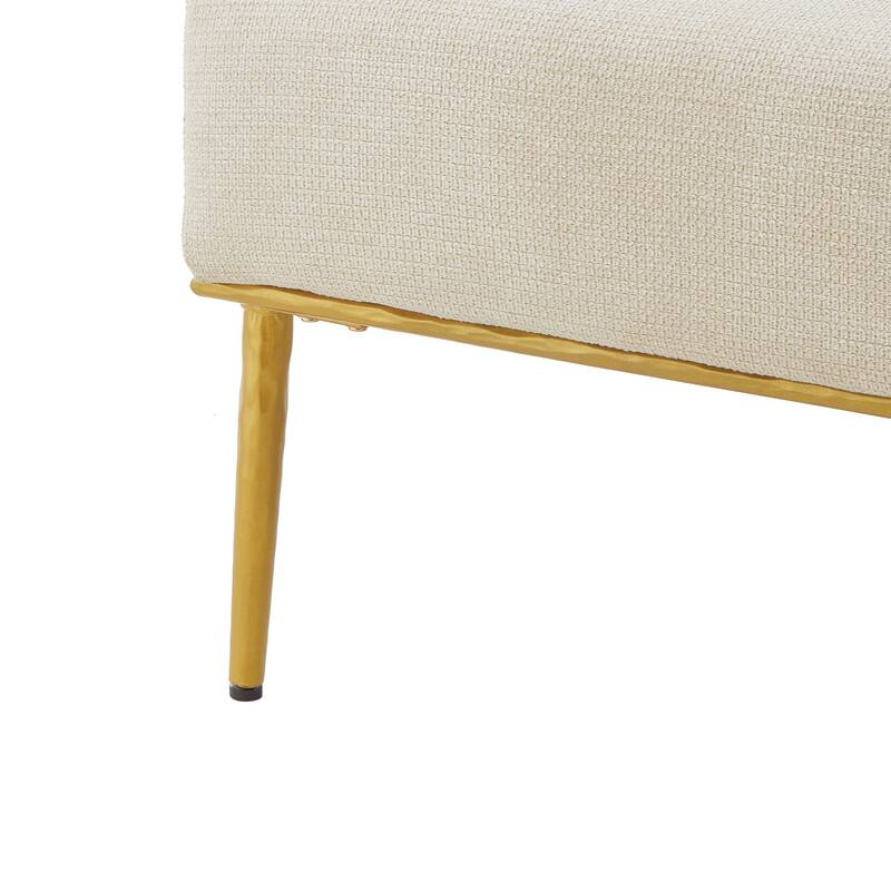 Christopher Knight Home - Modern Upholstered Armchair with Gold Metal Legs and Curved Backrest