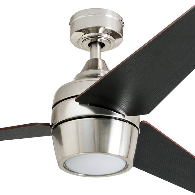 Honeywell Eamon LED Ceiling Fan with Remote, Modern, 3 Blade, Brushed Nickel - 52-inch