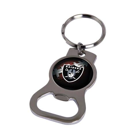 NFL Las Vegas Raiders Silver-Tone Bottle Opener Key Ring By Rico Industries