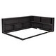 preview thumbnail 8 of 7, Espresso Full Size Wood Floor Bed with L-shaped Bookcases