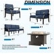 preview thumbnail 75 of 144, Aluminum Patio Outdoor Sectional Sofa Set with Fire Pit, Swivel Rocking Chairs and Ottomans