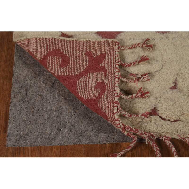 Geometric Moroccan Indian Area Rug Handmade Wool Carpet - 5'1" x 8'0"