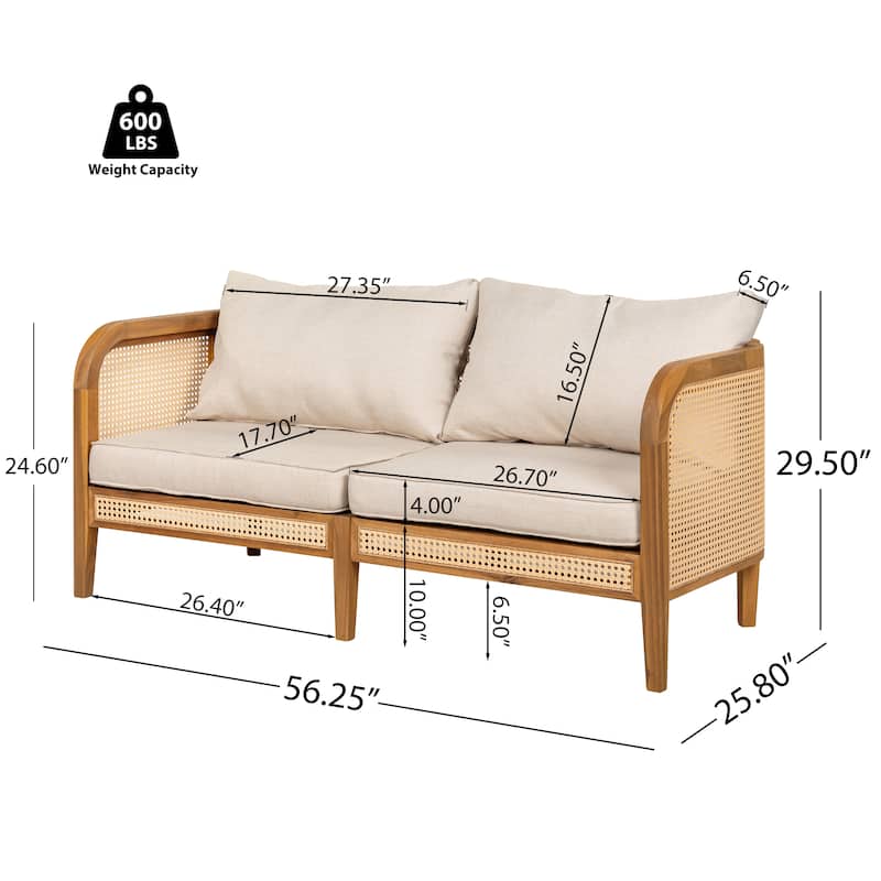 Christopher Knight Home - Isabella Outdoor Acacia Wood 3 Pieces Cushioned Chat Set