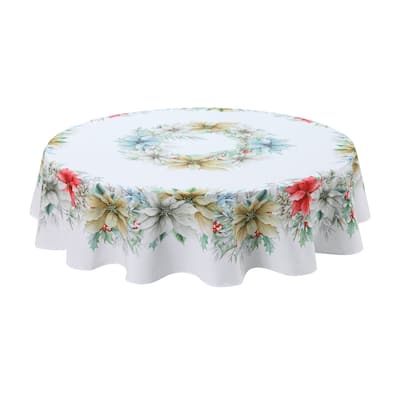Laural Home Glad Tidings 70 in Round Tablecloth - 70 in Round