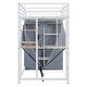 preview thumbnail 20 of 38, Metal & Wood Twin Size Loft Metal Bed with Desk,Power Outlet,LED and Wardrobe