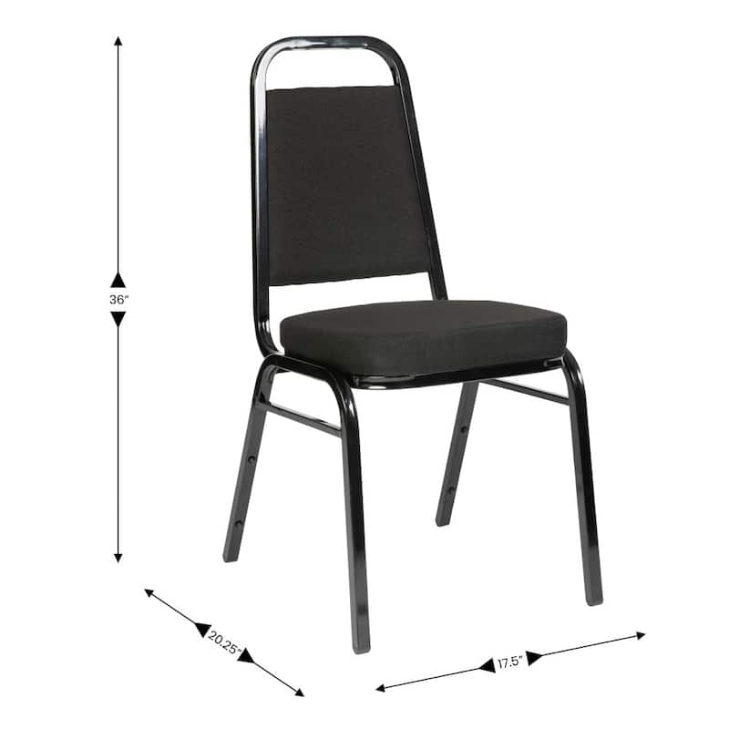 4 Pack Trapezoidal Back Stacking Banquet Chair - 20.25"D x 17.5"W x 36"H