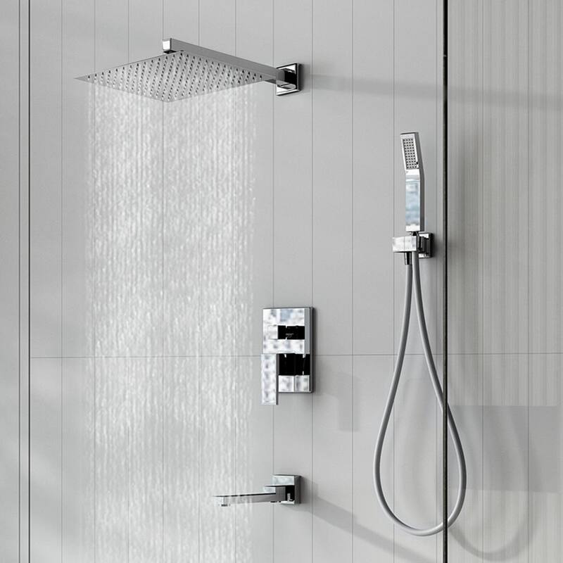 Eridanus Luxury Rainfall Shower System with Tub Spout for Bathroom