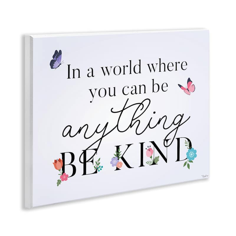 Stupell Floral & Butterflies Be Kind Wall Plaque Art Design By Gigi Louise