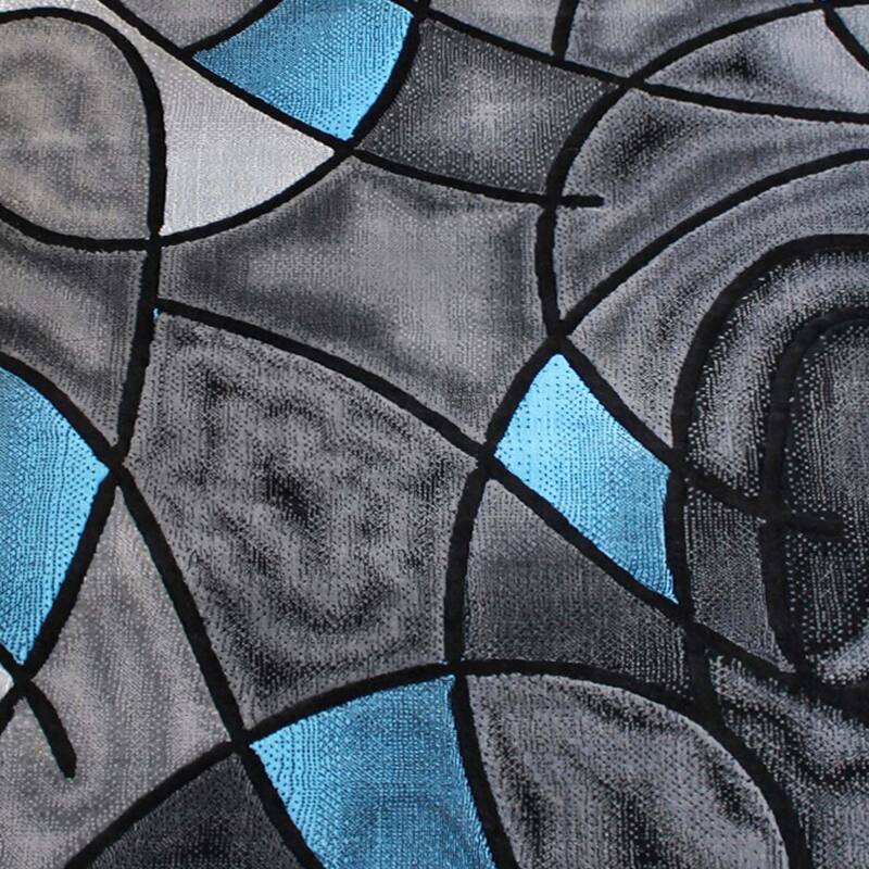 Modern Olefin Accent Area Rug - Abstract Pattern