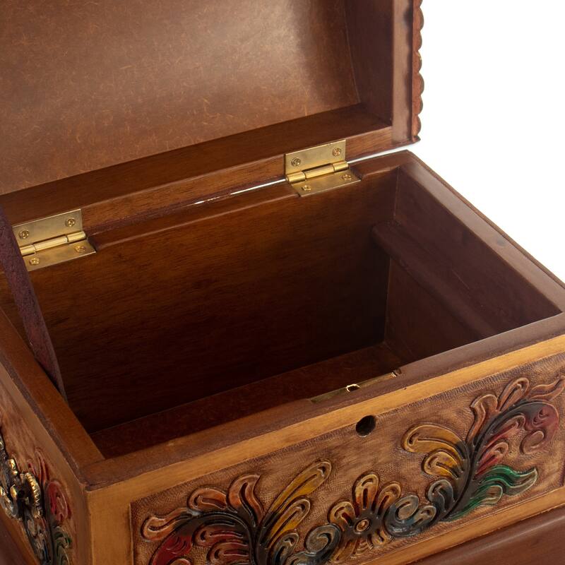 Novica Handmade Colonial Secret Mohena Wood And Leather Jewelry Box