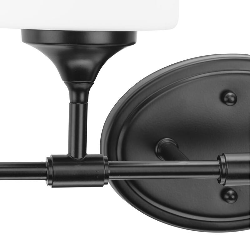 Lynzie Collection Four-Light Matte Black Etched Opal Glass Modern Bath Vanity Light - 33.25 in x 5.625 in x 11.125 in