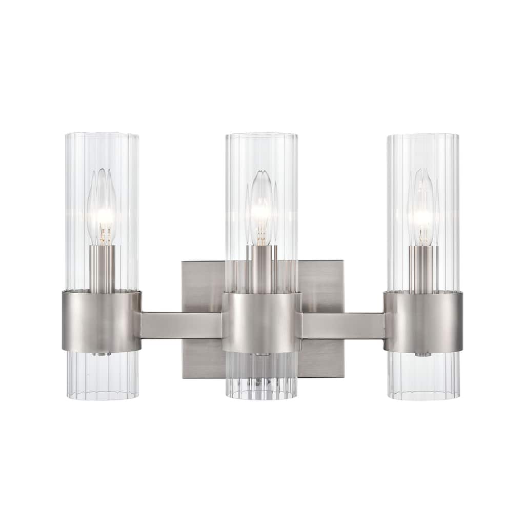 Millennium Lighting Caberton Brushed Nickel Vanity Light Fixture with Clear Beveled Shades