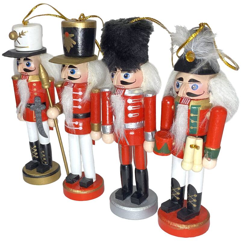 5 inch Nutcracker Ornaments, Set of 4