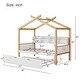 preview thumbnail 3 of 4, Wooden Twin Size House Bed with Twin Size Trundle and Bookshelf