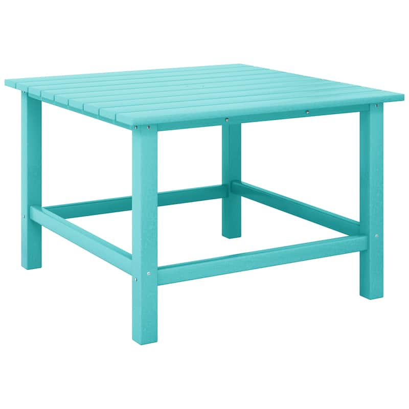 Polytrends Laguna Kids Outdoor 31" Square Poly Dining Table - Turquoise