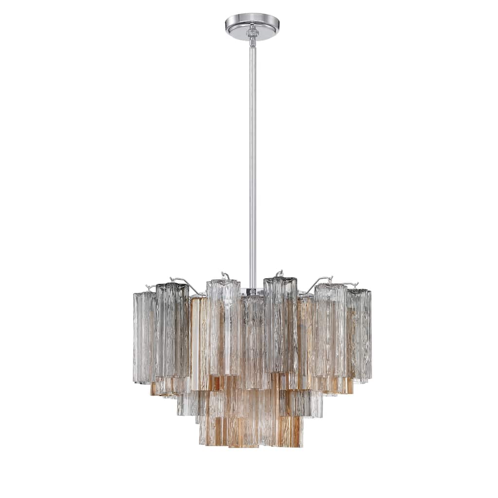 Addis 9 Light Polished Chrome Chandelier - 22"W x 14.25"H x 22"D