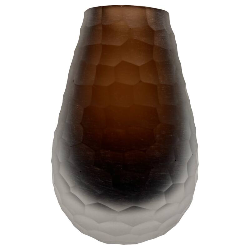 6" High Premium Contemporary Glass Vase for Flowers in Brown