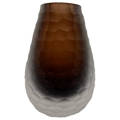 6" High Premium Contemporary Glass Vase for Flowers in Brown