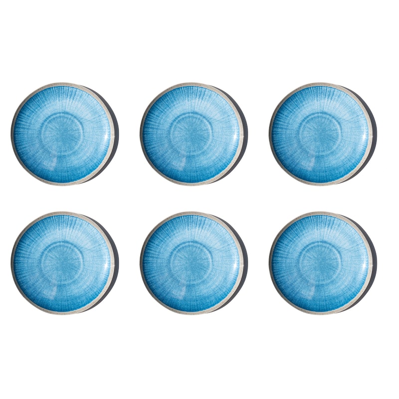 Abode Homewares Coastal Reactive NewWave Melamine Dinner Plate - Blue - 10.5" - Set of 6 - Blue