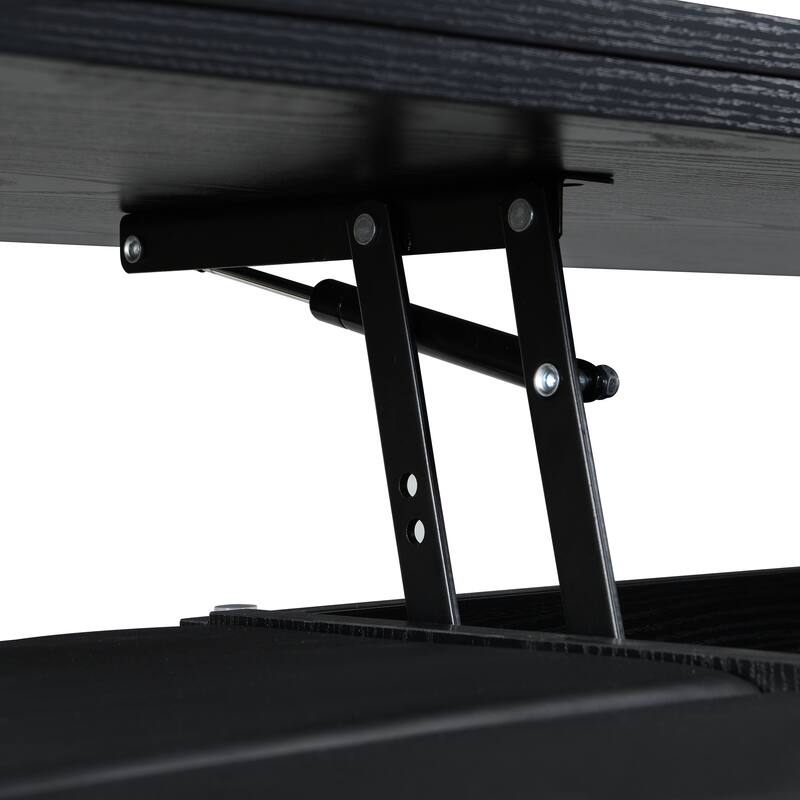 Multi-Functional Lift-Top Coffee Table with Hidden Storage and Stools,Table with 4 Stools and Casters