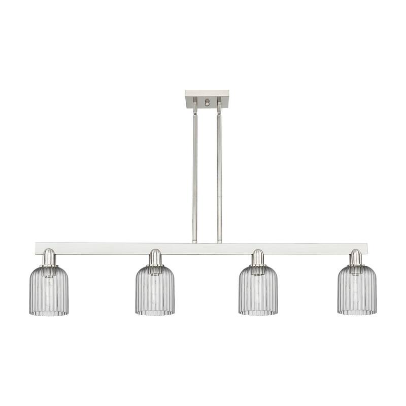 Innovations Lighting 716-4I-10-48 Bridal Veil Linear Bridal Veil 4 - Brushed Satin Nickel / Light Smoke