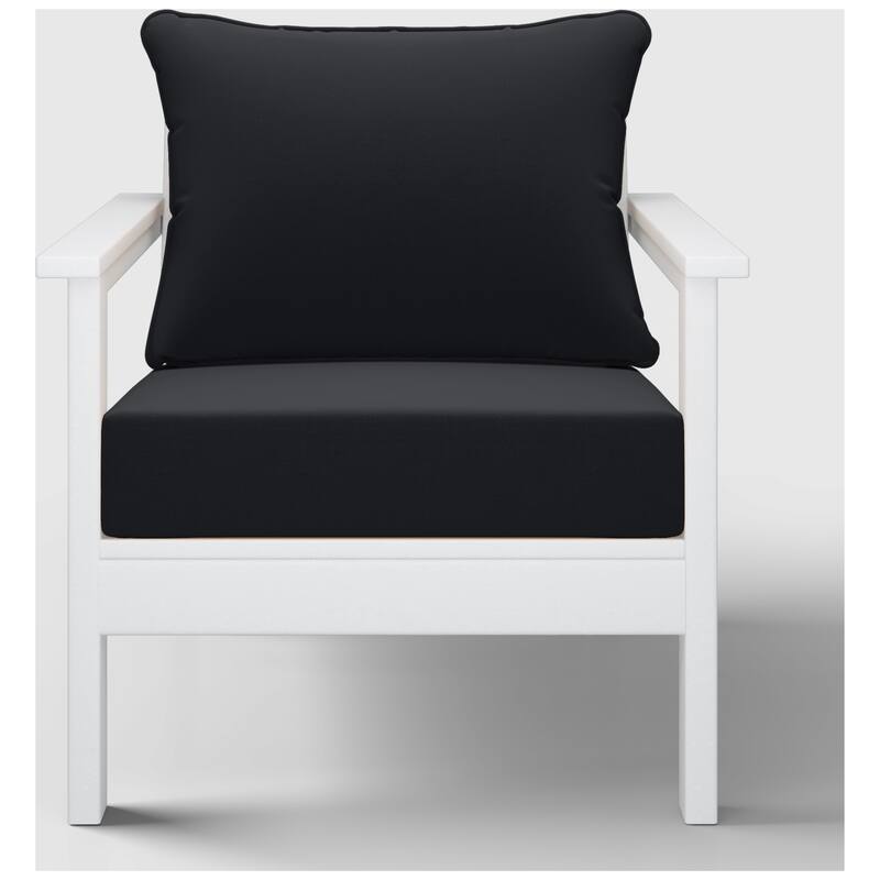 Birchwood All Weather HDPE Outdoor Patio White Deep Seating Conversation Set With Cushions (2-Piece)