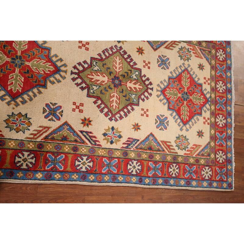 Handmade Kazak Oriental Accent Rug Handmade Wool Carpet - 3'2" x 5'1"