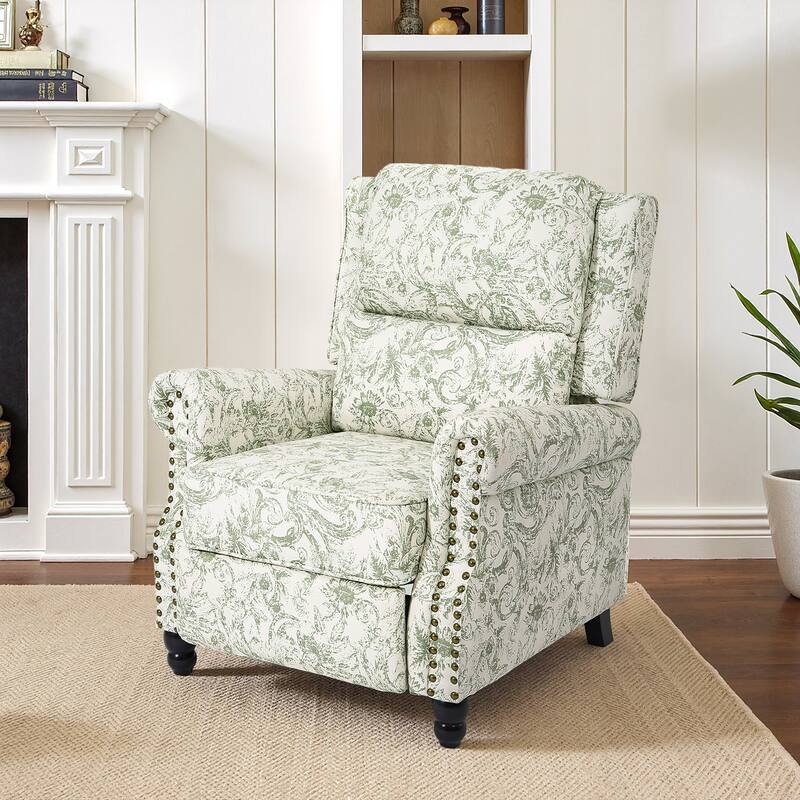 Manual Pushback Recliner Chairs with Nailhead Trim