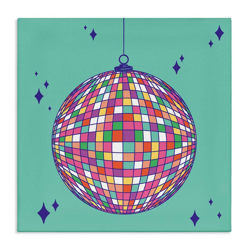 Stupell Geometric Modern Disco Ball Canvas Wall Art Design By Sazerelli Designs - 17 x 17