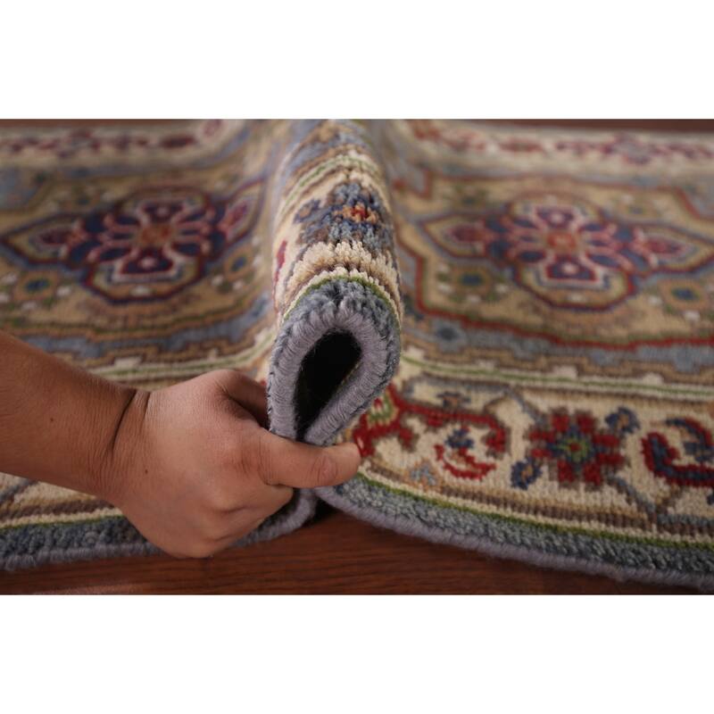 Blue Geometric Heriz Serapi Runner Rug Handmade Oriental Wool Carpet - 2'6"x 7'10"
