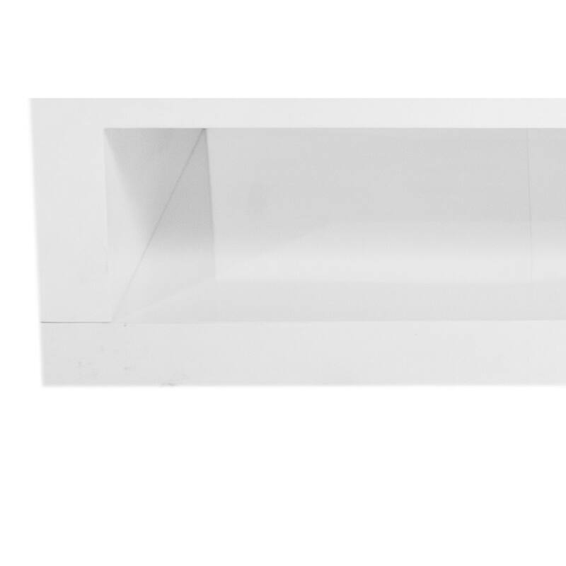 Jack 2 Piece Coffee Table Set, 2 Tiers, Tempered Glass, White Lacquer