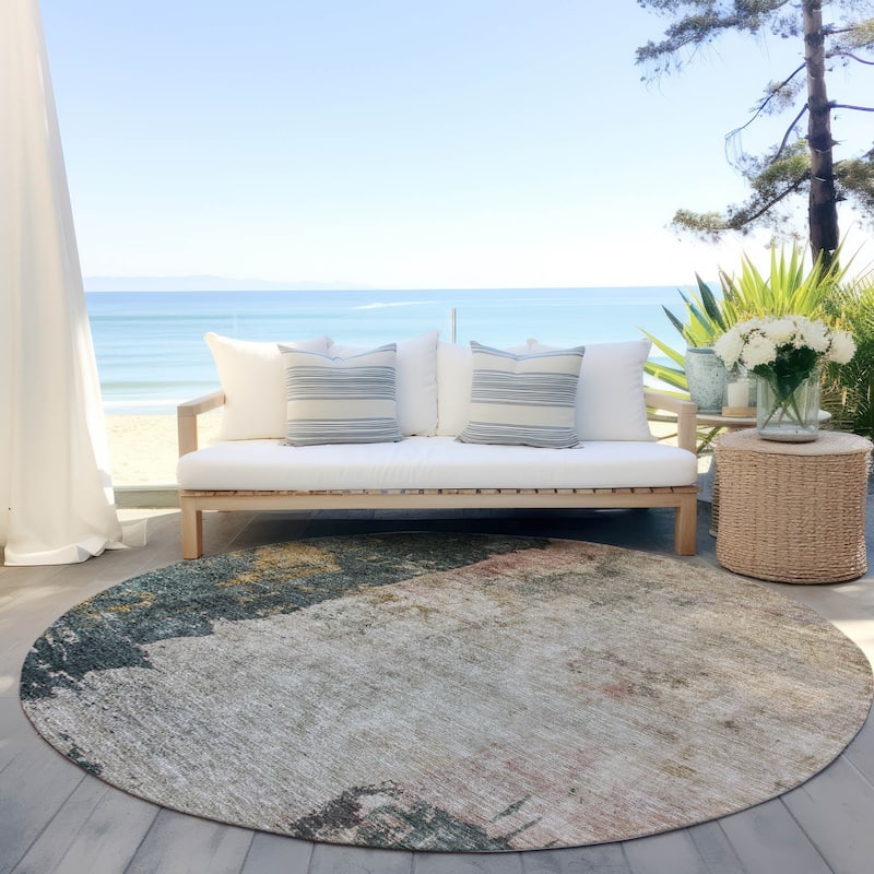 Machine Washable Indoor/ Outdoor Contemporary Chantille Rug