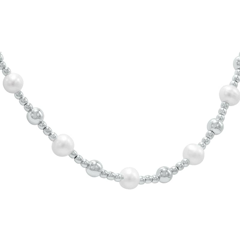Marquee Jewels Silver Drop Bead Chain with Lobster Clasp - 18 Inch