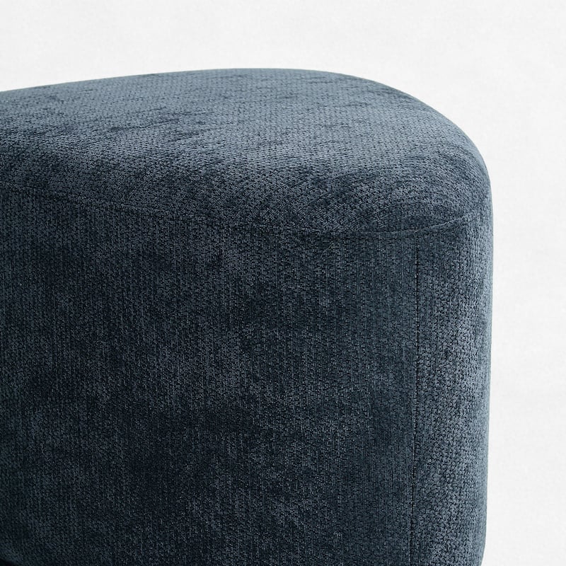 Bonnie 26"/43" W Chenille Small/ Oversized Triangular Cheese Ottoman