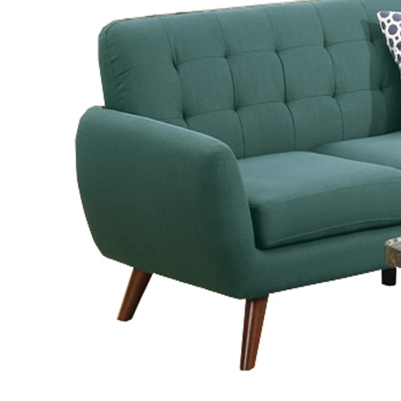 Polyfiber 2 Pieces Sectional With 2 Pillows In Blue