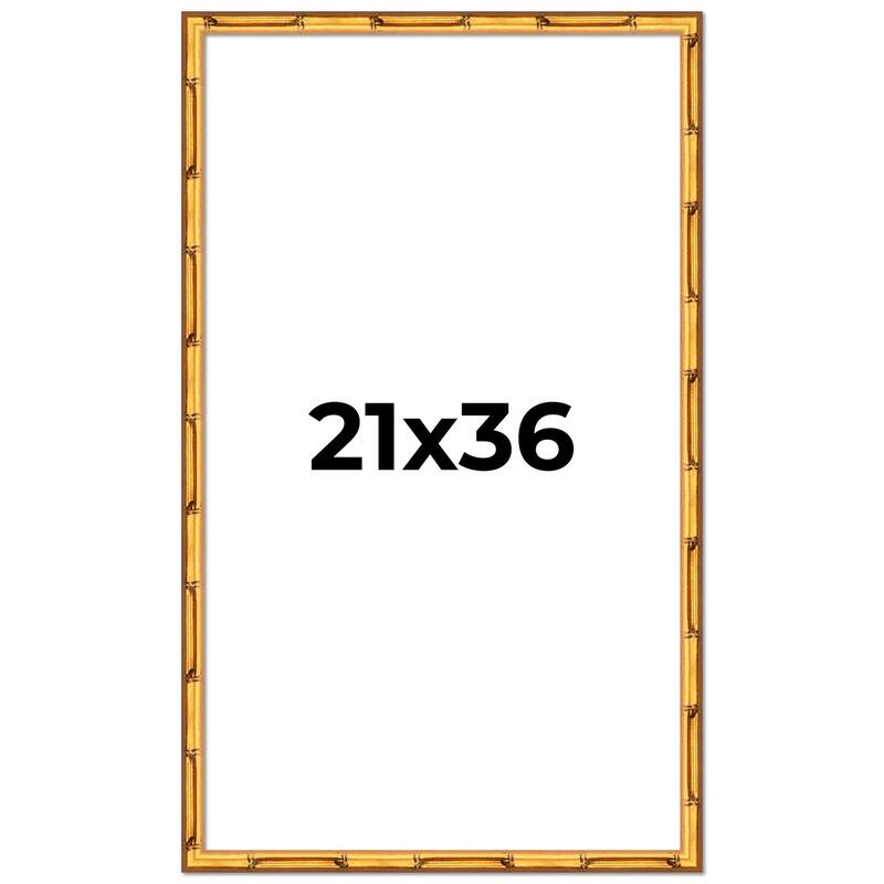 21x36 Frame Gold Bamboo Picture Frame Modern Photo Frame Includes UV Acrylic Shatter Guard Front Acid Free Foam Backing Board