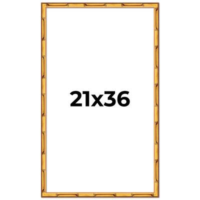 21x36 Frame Gold Bamboo Picture Frame Modern Photo Frame Includes UV Acrylic Shatter Guard Front Acid Free Foam Backing Board
