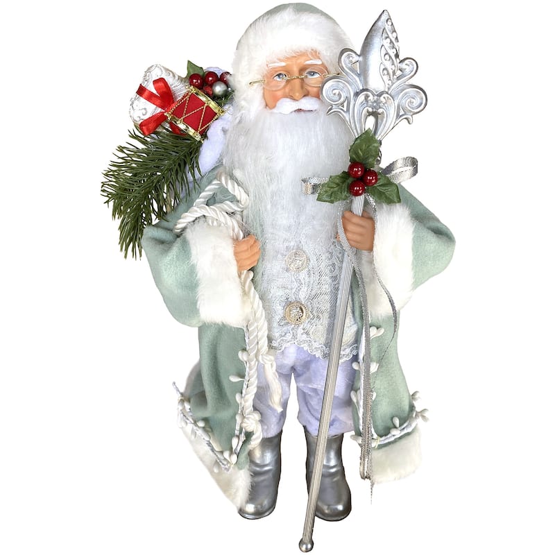 15" Sage and Silver Santa