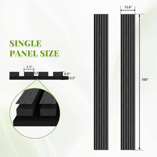 dimension image slide 5 of 11, 2Pcs Wood Slat Acoustic Wall Panels