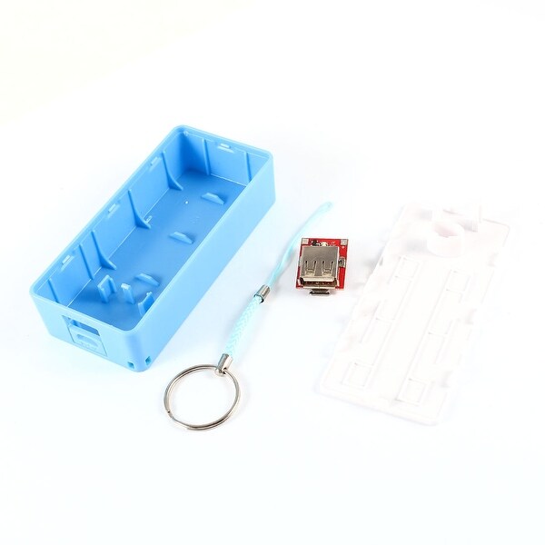 Unique Bargains Blue Plastic 2x18650 USB Power Bank Battery Charger DIY Box Case Shell