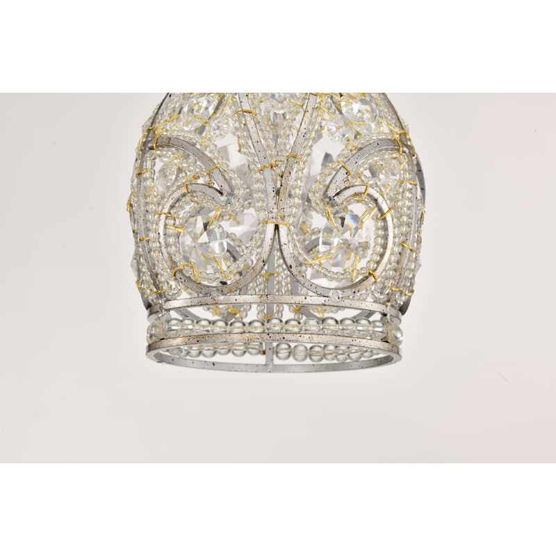 Telder Antique Finish Crystal Scroll Pendant Ceiling Lamp