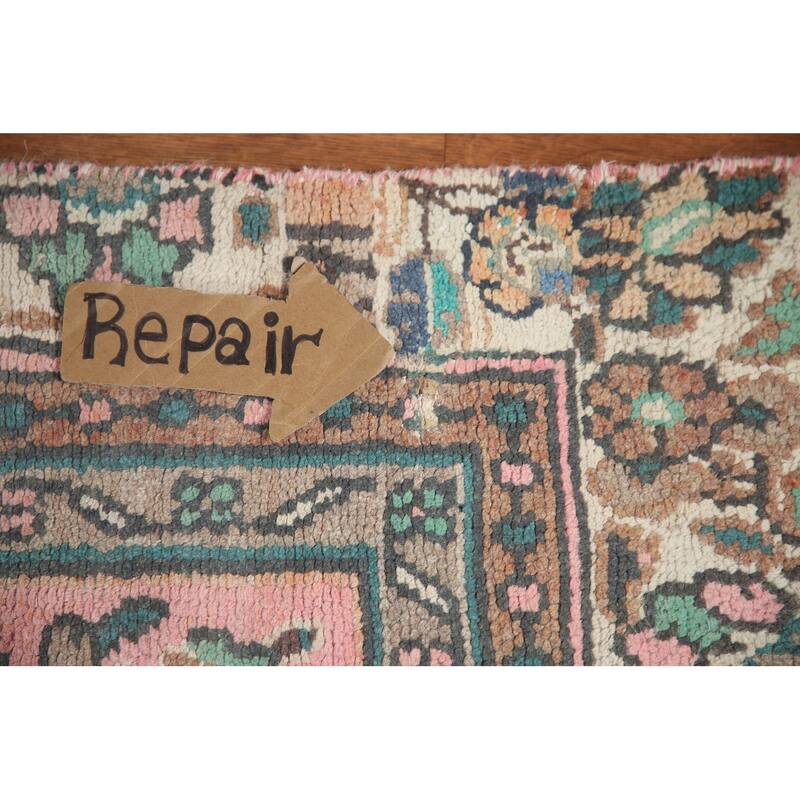 Hand Knotted Oriental 100% Wool Carpet Traditional Floral Oranges & Rust Hamedan Area Rug - 9' 1'' X 6' 0''