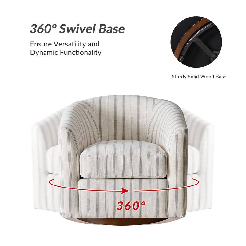 Althea Modern Genuine Leather Swivel Barrel Chair with Solid Wood Base Set of 2 By HULALA HOME