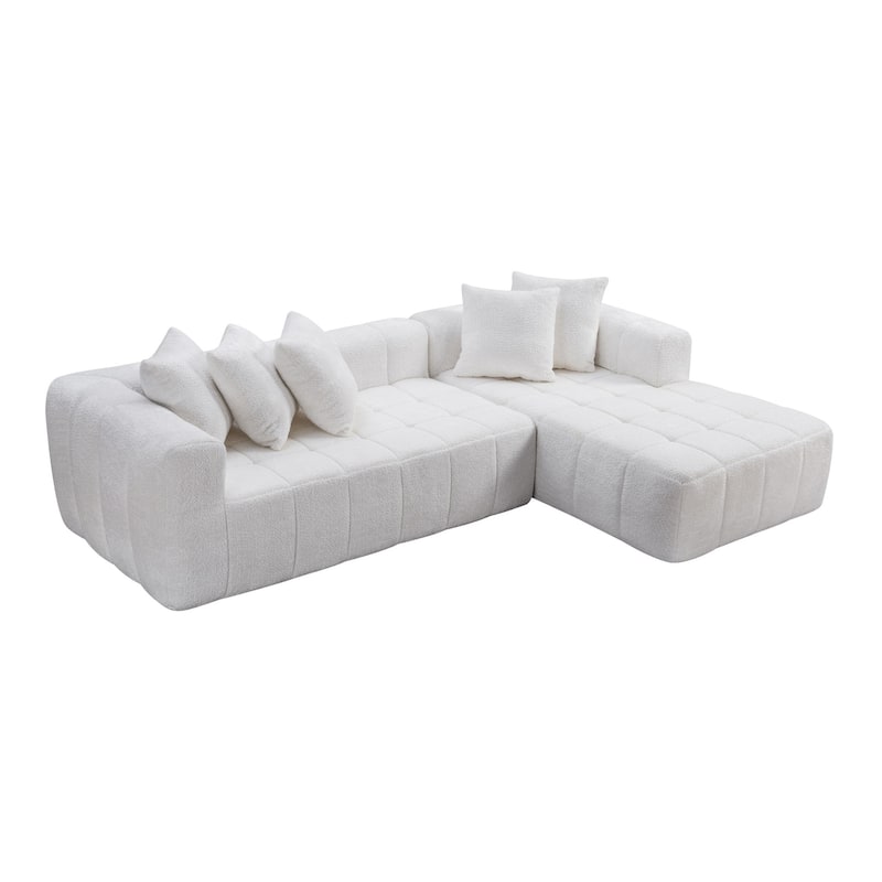 107.9" Modern L-Shape Cloud Sectional Sofa, No Assembly Required
