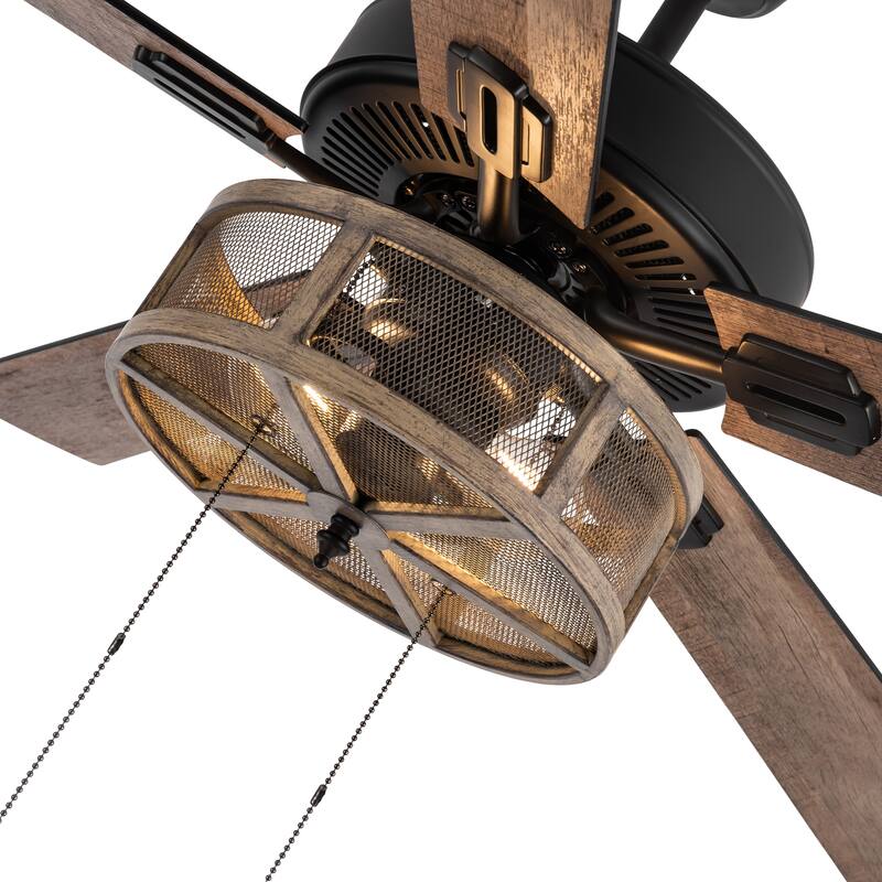 52" Carbon Loft Brushed Metal Farmhouse LED Ceiling Fan