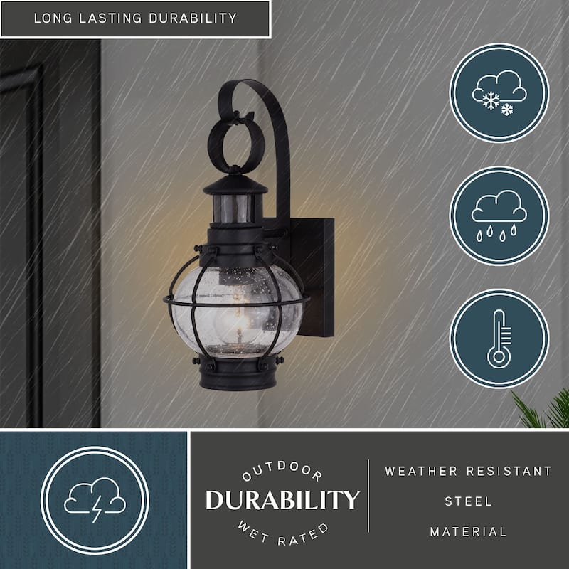 Chatham Motion Sensor Dusk to Dawn Coastal Outdoor Wall Light - 6.75-in W x 13.5-in H x 8-in D