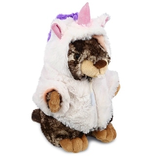 DolliBu Standing Marmot Unicorn Plush Stuffed Animal Toy with Outfit - 8.5 inches