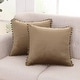 preview thumbnail 50 of 89, Deconovo Velvet Pom-poms Throw Pillow Covers 2 PCS(Cover Only) 16x16 - Khaki